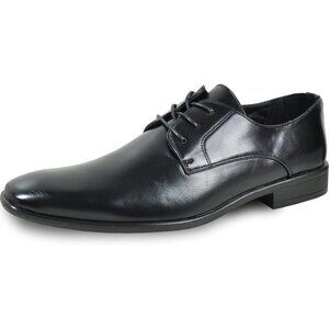 Men's King Classic Lace-up Black Oxford Plain or Cap Toe Leather Dress Shoes